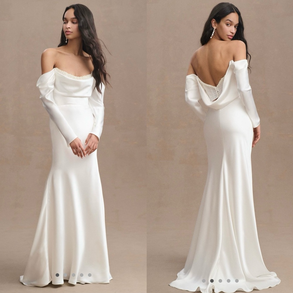 Watters Off-Shoulder White Wedding Dress